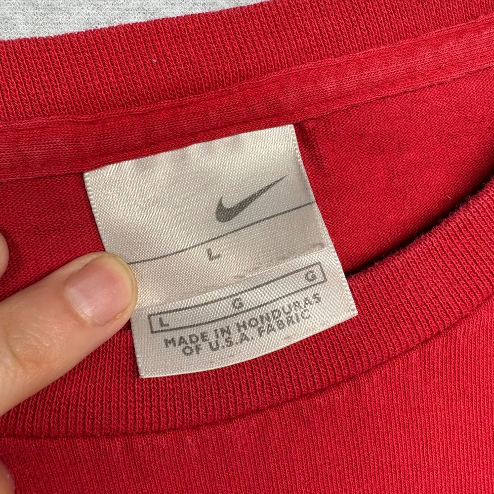 Nike Basketball Vintage Long Sleeve Shirt Red Graphic Swoosh Mens Large Y2K - Picture 4 of 8
